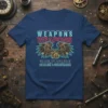 Navy t-shirt with the quote "God Gave His Archangels Weapons Weapons Because The Lord Knew You'd Need To Understand Tolerance