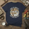 God Is Great Dogs Are Good And People Are Crazy quote t-shirt with illustrations of various dog breeds