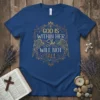 God Is Within Her She Will Not Fall Psalm 46:5 scripture t-shirt with golden wings and ornate border