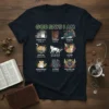 Christian cat t-shirt design with "God Says I Am" text and affirmations like Important, Chosen, Strong, Special, Not Alone, Loved