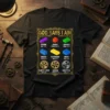 God Says I Am T-Shirt with colorful building blocks and gear graphics listing affirmations like Strong, Unique, Capable, Enough, Victorious