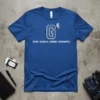 God. Goals. Grind. Growth. text with a stylized G⁴ graphic on a blue t-shirt