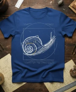 Golden Ratio Snail Fibonacci Spiral T-Shirt creative graphic design printed on comfortable cotton t-shirt