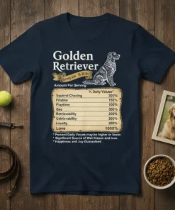 Golden Retriever Serving size text design featuring stylish typography on quality t-shirt
