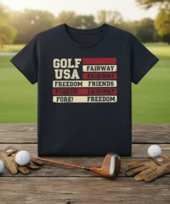 GOLF USA FAIRWAY FAIRWAY text design featuring unique typography on quality t-shirt