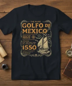 THE NAME GOLFO DE text design featuring eye-catching typography on quality t-shirt