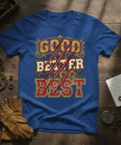 GOOD BETTER BEST motivational quote t-shirt with bold red claw marks and distressed lettering