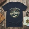 Good Lord willing & THE CREEK DON'T RISE t-shirt with mountain and creek graphic, vintage style design