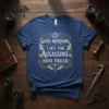 Good Morning, I See The Assassins Have Failed quote t-shirt with decorative border and sword graphic