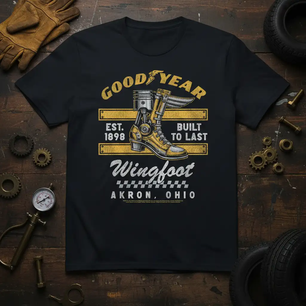 GOOD YEAR EST. 1898 quote printed with bold typography on quality cotton blend t-shirt design
