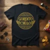 Gordito Chulo Spanish quote t-shirt design with golden wings and circular tribal pattern