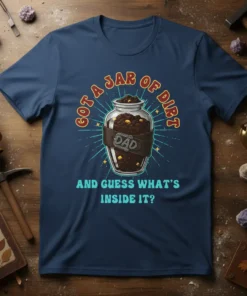 Got a Jar of Dirt and Guess What's Inside It Dad T-Shirt with humorous graphic and quote