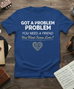 T-shirt with white text "GOT A PROBLEM PROBLEM YOU NEED A FRIEND You Want Some Love?" and a circuit board
