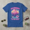 Grammingo Like A Normal Grandma Only More Awesome flamingo t-shirt design with retro sunset and pink flowers