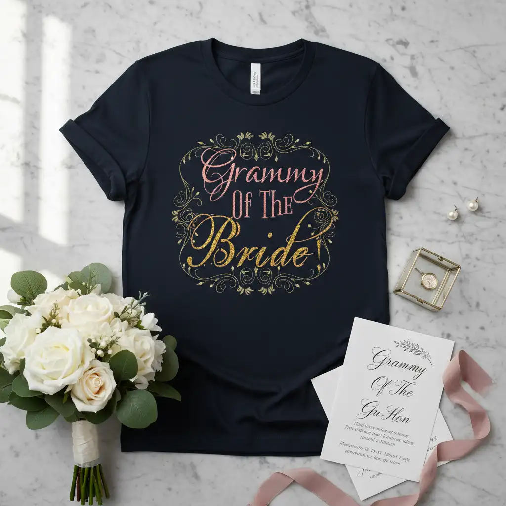 Grammy Of The Bride! creative illustration printed on soft premium material creating a standout t-shirt