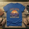 Grand Canyon National Park T-Shirt with vintage sunset and mountain graphic