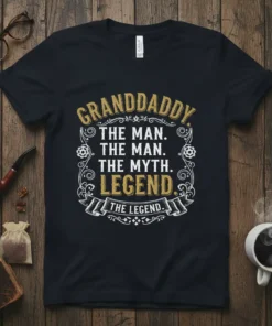 GRANDDADDY THE MAN. THE text design featuring creative typography on quality t-shirt