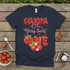 Grandma of the Berry Sweet ONE t-shirt with strawberry graphics and text for a first birthday celebration