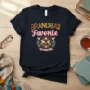 Grandmas Favorite Since Forever t-shirt with colorful floral wreath and doves graphic