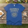Grandma's Favorite T-Shirt with a heart and floral design, perfect for grandmas