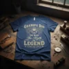 Grandpa Bob The Man The Myth The Legend t-shirt with a lion graphic and vintage typography