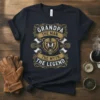 Grandpa The Man The Myth The Legend t-shirt design with bear and axes graphic