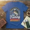 Grandpa's Fishing Buddy t-shirt design featuring a cool bass fish wearing sunglasses and a hat