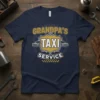 Grandpa's Taxi Service T-Shirt featuring vintage taxi graphics and bold text