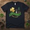 Great Danes Irish Charm t-shirt design with two Great Danes, a shamrock, and a festive ribbon