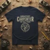 Greatest Carpenter Of All Time t-shirt design with deer and axes graphic