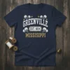 Greenville Est 1824 Mississippi t-shirt with vintage design and cotton graphic