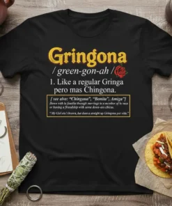 Gringona Like a regular text design featuring unique typography on quality t-shirt