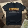 Retro GRINNELL Iowa t-shirt design with vintage stripes and text