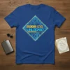Groomsman Level Unlocked t-shirt with neon blue circuit board design and loading bar