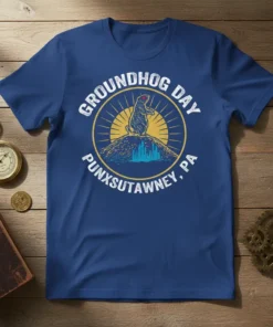 GROUNDHOG DAY PUNXSUTAWNEY, PA bold graphic design printed on comfortable cotton t-shirt