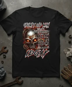 GRUMPY OLD MAN stuck text design featuring eye-catching typography on quality t-shirt