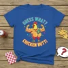 Guess What? Chicken Butt! funny chicken t-shirt with muscular rooster graphic