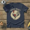 Guess What? rooster t-shirt with vintage farm animal graphic and distressed texture