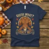 Funny Thanksgiving T-Shirt with "Guess What? Turkey Butt" text and a cartoon turkey's rear end graphic