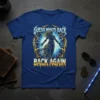 Guess Who's Back Back Again t-shirt with bold graphic design and lightning effects