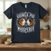 Guinea Pig Whisperer t-shirt design featuring two guinea pigs and decorative text, perfect for pet owners