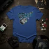 Guitarded T-Shirt featuring a skeleton hand playing an electric guitar with lightning bolt accents