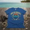 Gulf of America Est. 2025 t-shirt design with retro sunset, palm trees, and nautical rope detail