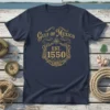 Gulf of Mexico EST. 1550 vintage crest design on navy t-shirt, featuring compass rose and rope detail