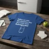 Haikus are easy But sometimes they don't make sense Refrigerater text with refrigerator graphic on blue t-shirt
