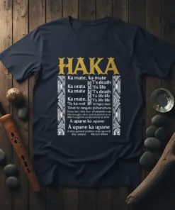 Ka mate, ka mate text design featuring unique typography on quality t-shirt