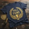 Hall of Fame t-shirt design with gold trophy and laurel wreath graphic