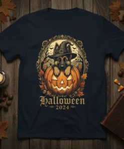 Halloween 2024 German Shepherd T-Shirt stylish graphic design printed on comfortable cotton t-shirt