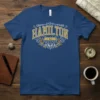 Hamilton New York vintage athletic t-shirt with distressed gold text and decorative elements