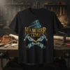 Hammer Time t-shirt design with crossed hammers and lightning graphic